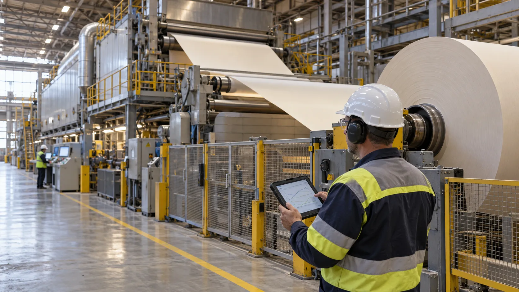 Industrial production process where current material and process conditions are used to estimate product quality during production
